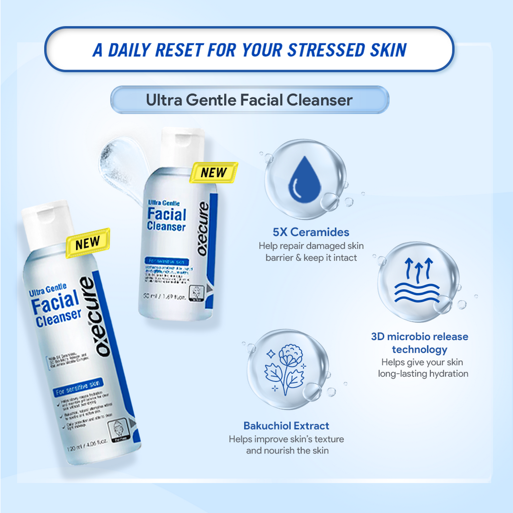 Oxecure Ultra Gentle Facial Cleanser 50ml - Ultra-gentle facial cleanser 50ml