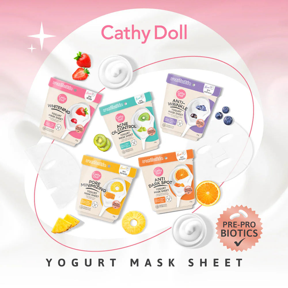 Cathy Doll Anti Dark Spot Yogurt Mask Sheet - 淡斑乳酪面膜 25g - Rosy Aura