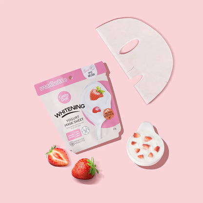 Cathy Doll Whitening Yogurt Mask Sheet - 美白乳酪面膜 25g - Rosy Aura