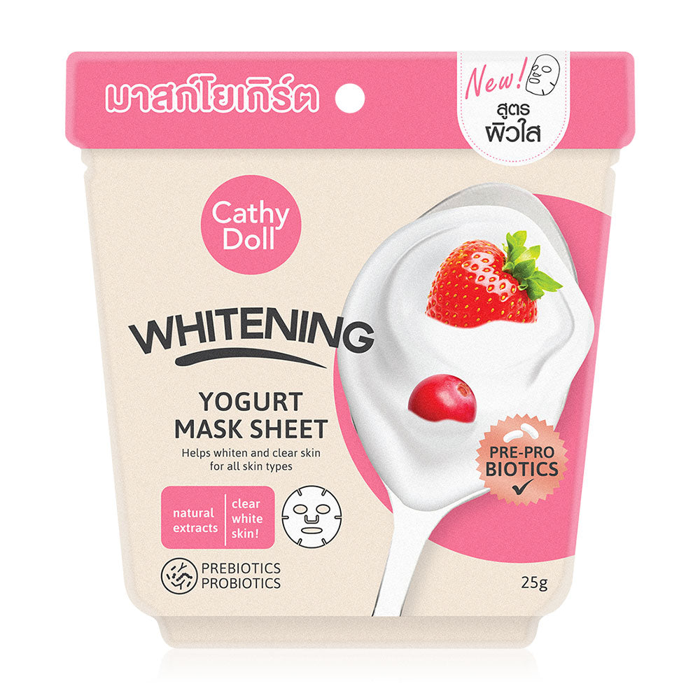 Cathy Doll Whitening Yogurt Mask Sheet - 美白乳酪面膜 25g - Rosy Aura