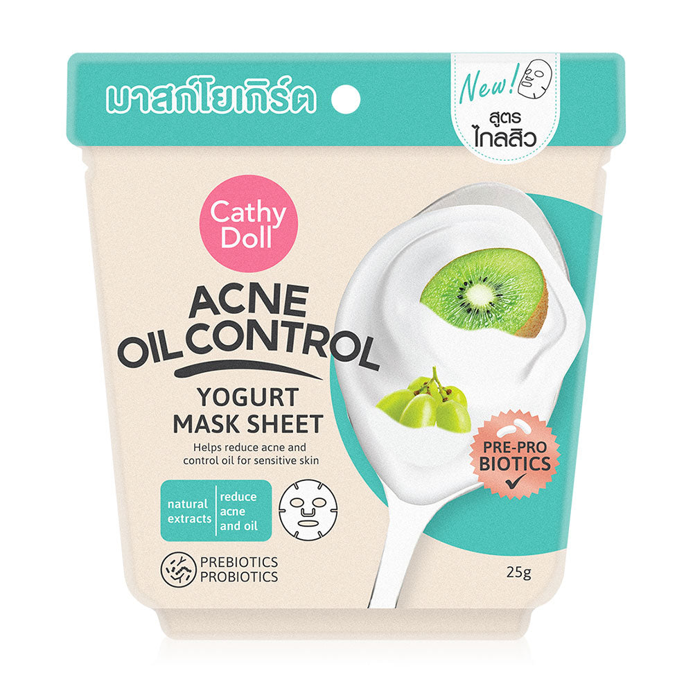 Cathy Doll Acne Oil Control Yogurt Mask Sheet - 控油抗痘乳酪面膜 25g - Rosy Aura