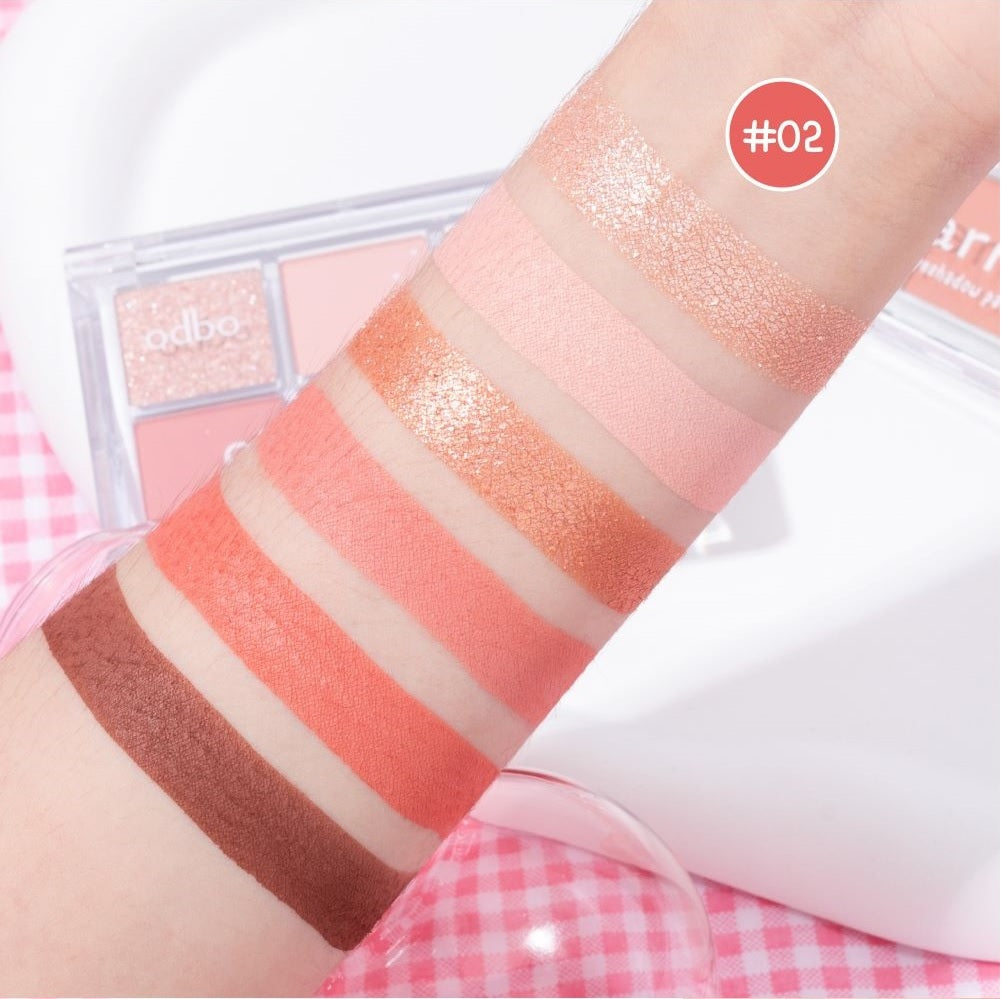 odbo Eyeshadow Palette - 閃閃6色眼影盤 - Rosy Aura