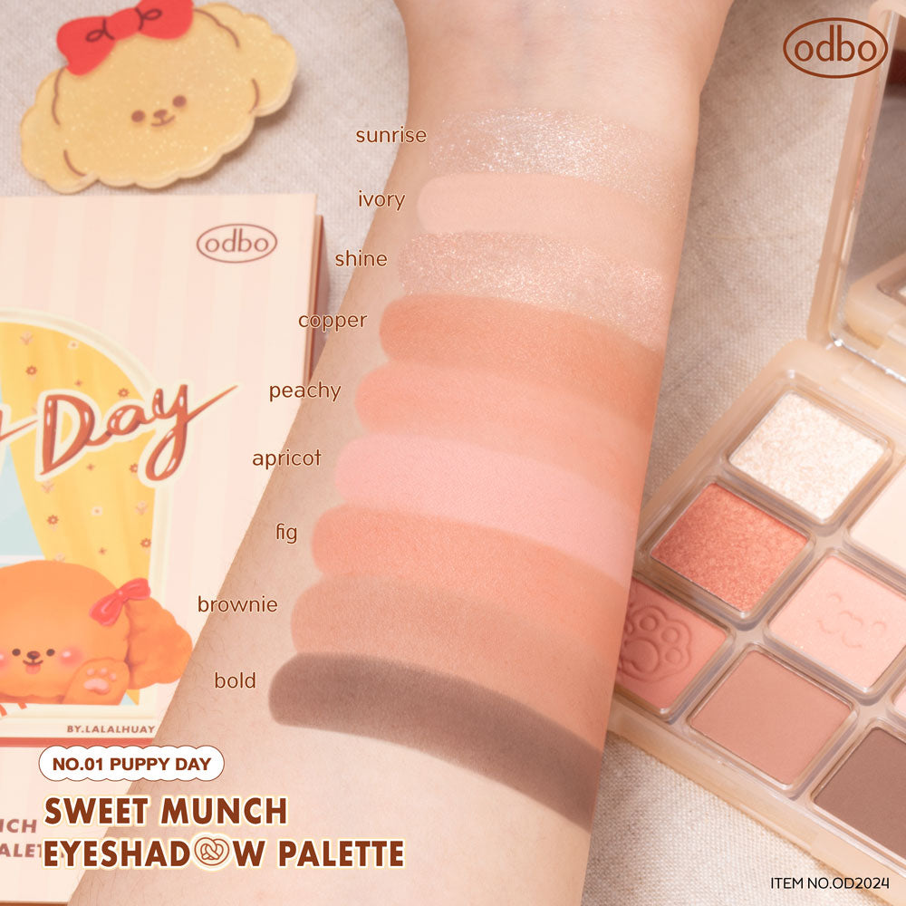 odbo Sweet Munch Eyeshadow Palette - 九色眼影盤 - Rosy Aura