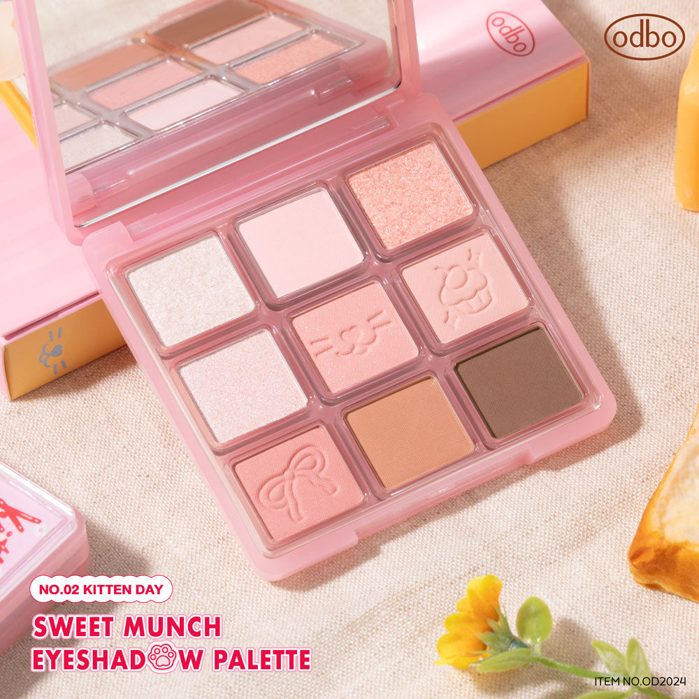 odbo Sweet Munch Eyeshadow Palette - 九色眼影盤 - Rosy Aura