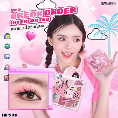 SIVANNA COLORS Break Order Integrated Eyeshadow - 9色卡通眼影盤 - Rosy Aura