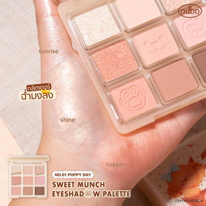 odbo Sweet Munch Eyeshadow Palette - 九色眼影盤 - Rosy Aura