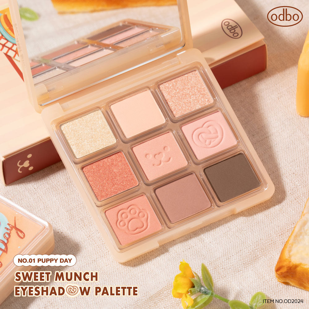 odbo Sweet Munch Eyeshadow Palette - 九色眼影盤 - Rosy Aura