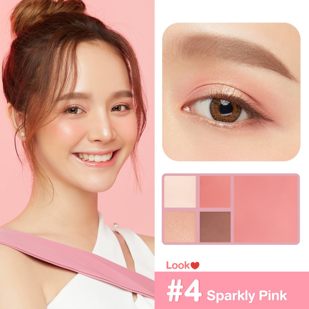 Cute Press Eye & Cheek Mini Palette - 迷你眼影胭脂盤 - Rosy Aura