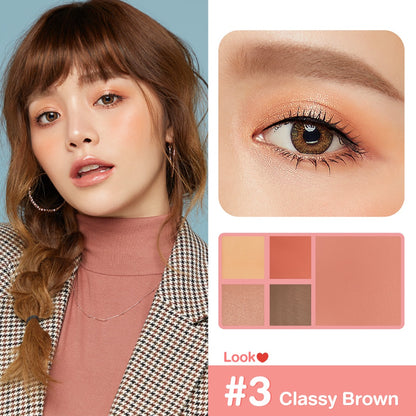 Cute Press Eye & Cheek Mini Palette - 迷你眼影胭脂盤 - Rosy Aura