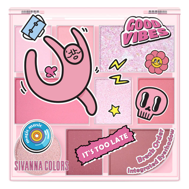 SIVANNA COLORS Break Order Integrated Eyeshadow - 9色卡通眼影盤 - Rosy Aura