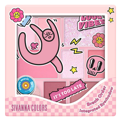 SIVANNA COLORS Break Order Integrated Eyeshadow - 9色卡通眼影盤 - Rosy Aura