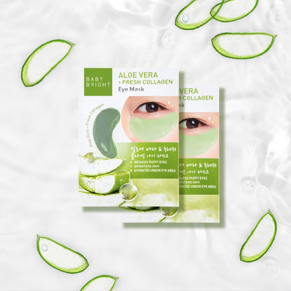 Baby Bright Aloe Vera & Fresh Collagen Eye Mask - 蘆薈膠原蛋白眼膜 5g - Rosy Aura