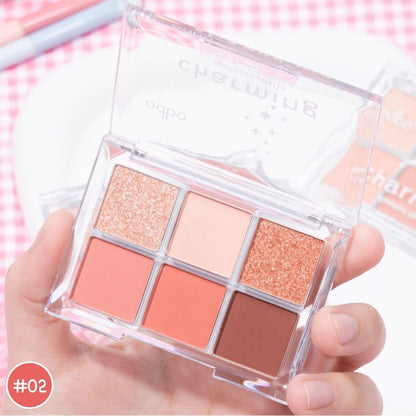 odbo Eyeshadow Palette - 閃閃6色眼影盤 - Rosy Aura