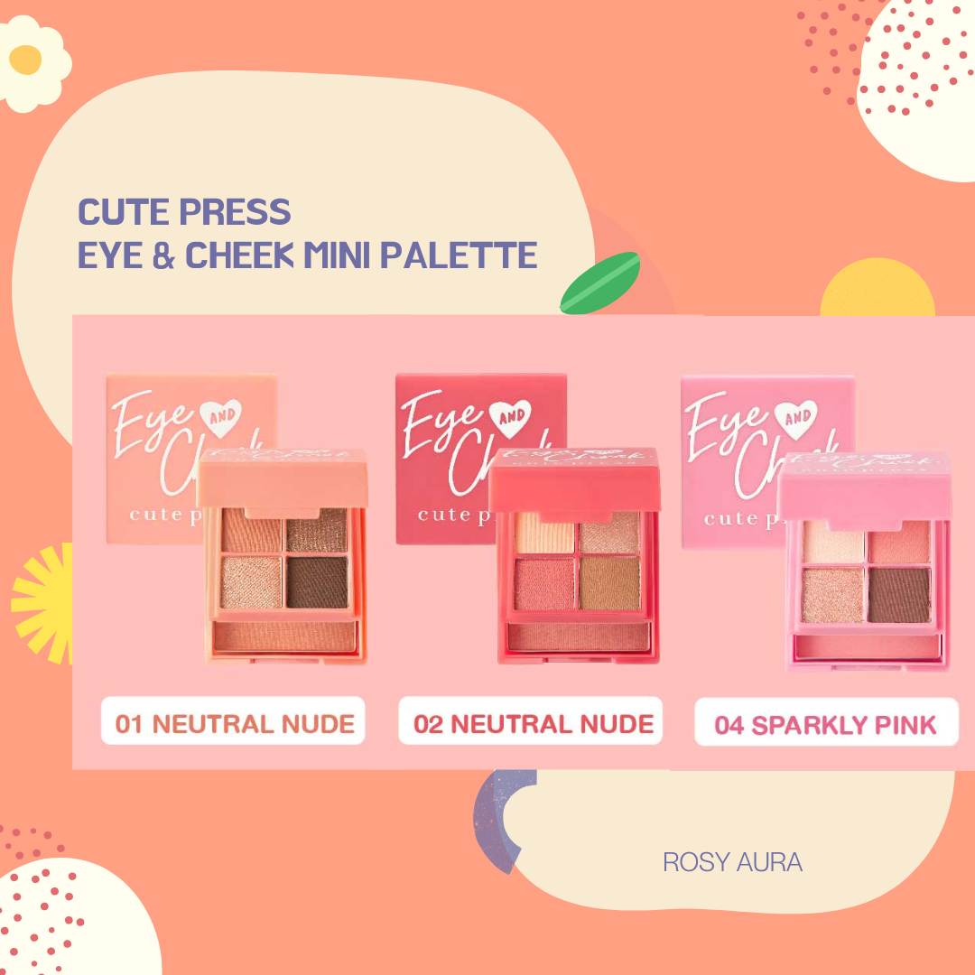 Cute Press Eye & Cheek Mini Palette - 迷你眼影胭脂盤 - Rosy Aura