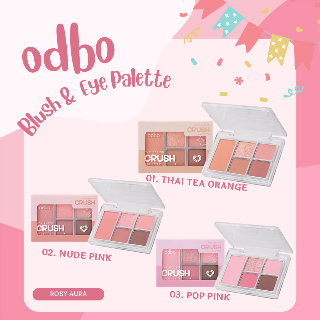 odbo Blush & Eye Palette - 胭脂眼影盤 - Rosy Aura