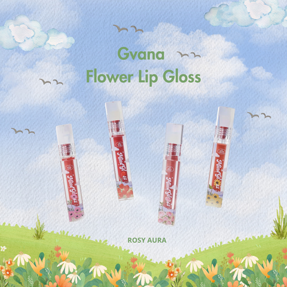 Gvana Flower Lip Gloss - 花花唇彩 - Rosy Aura