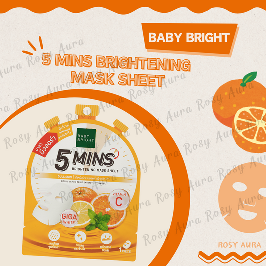 Baby Bright 5 Mins Brightening Mask Sheet 18g