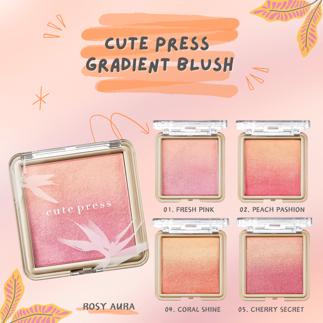 Cute Press Gradient Blush - 雙色漸變胭脂 - Rosy Aura