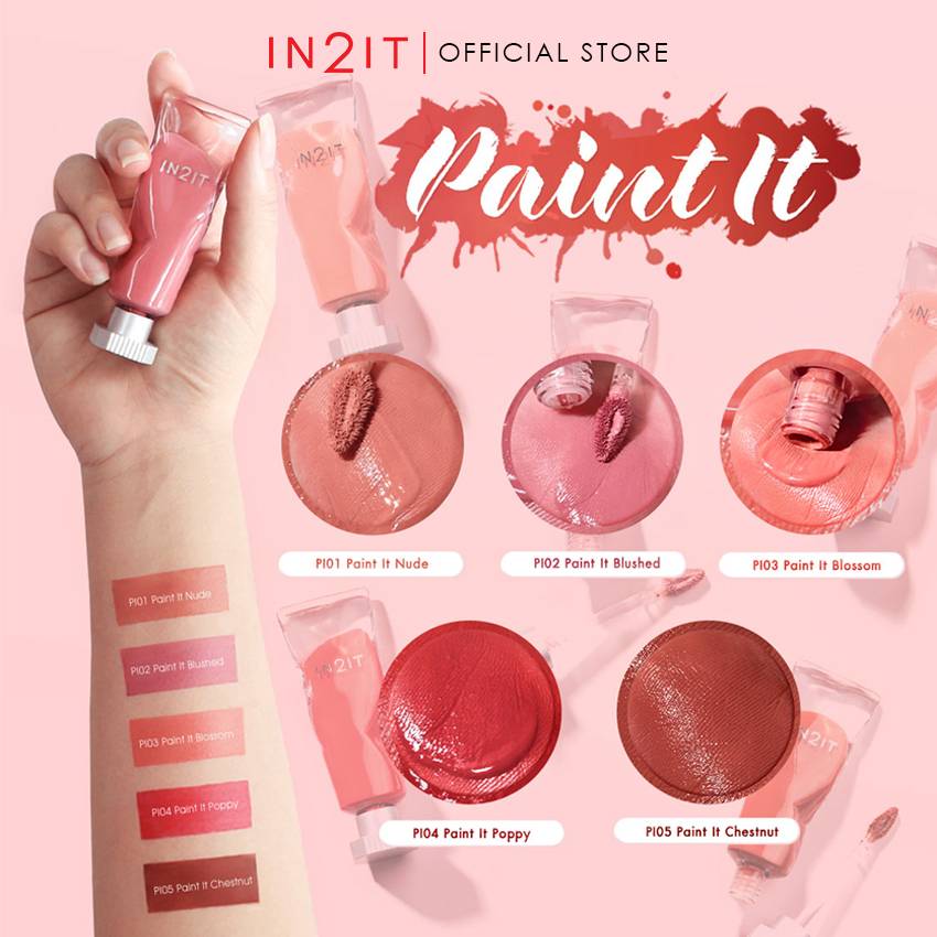 IN2IT Paint it Lip Tint - 顏料造型兩用唇彩 - Rosy Aura