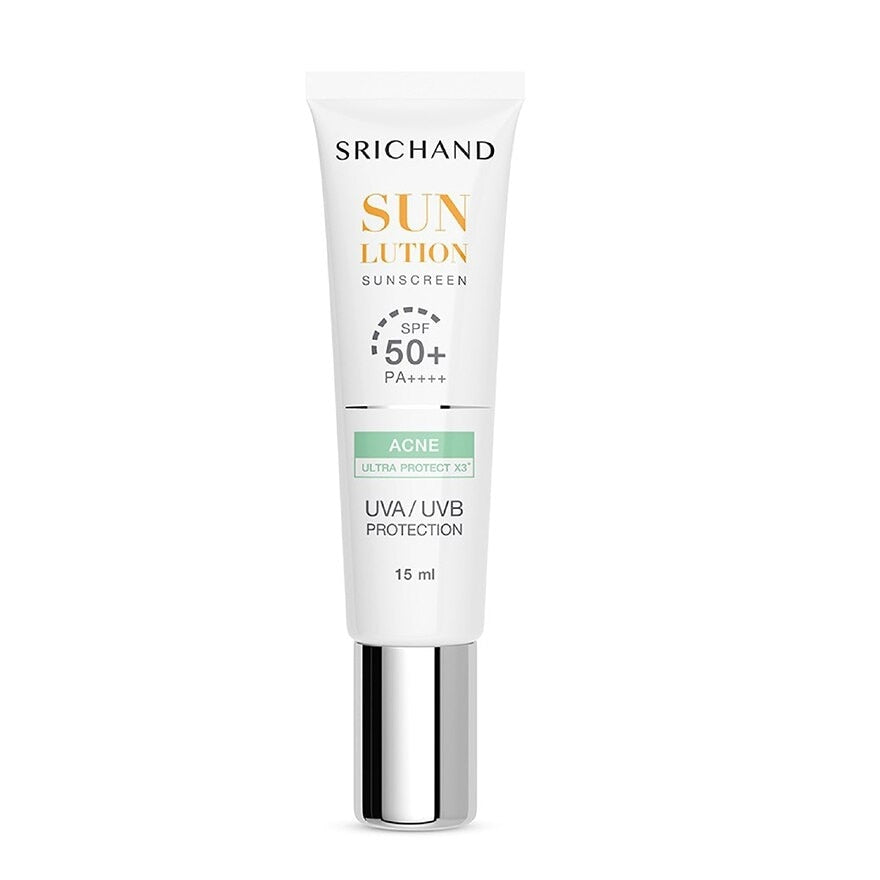 Srichand Sunlution Acne Care Sunscreen SPF50+ PA++++ 15 ml - Acne Care Sunscreen 15ml