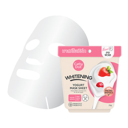 Cathy Doll Whitening Yogurt Mask Sheet - 美白乳酪面膜 25g - Rosy Aura