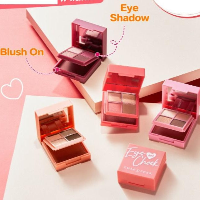 Cute Press Eye & Cheek Mini Palette - 迷你眼影胭脂盤 - Rosy Aura