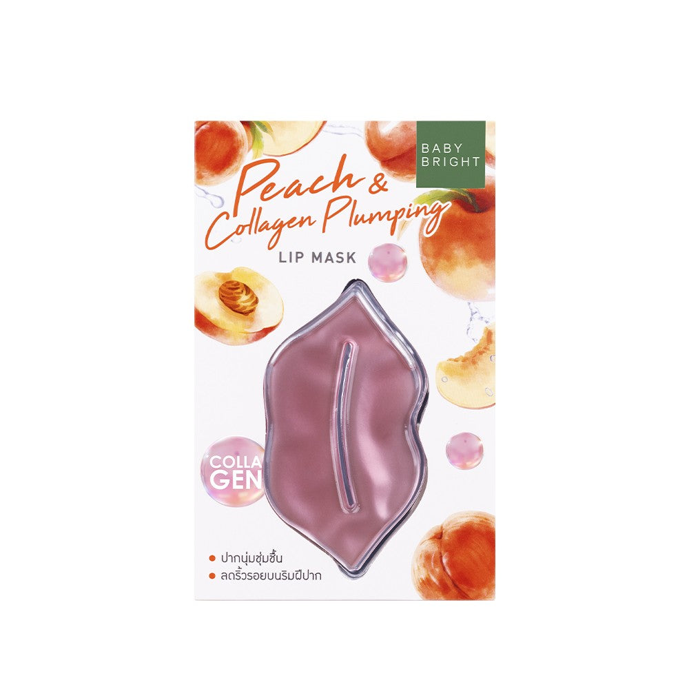 Baby Bright Peach & Collagen Plumping Lip Mask - 桃子&膠原蛋白唇膜 10g - Rosy Aura