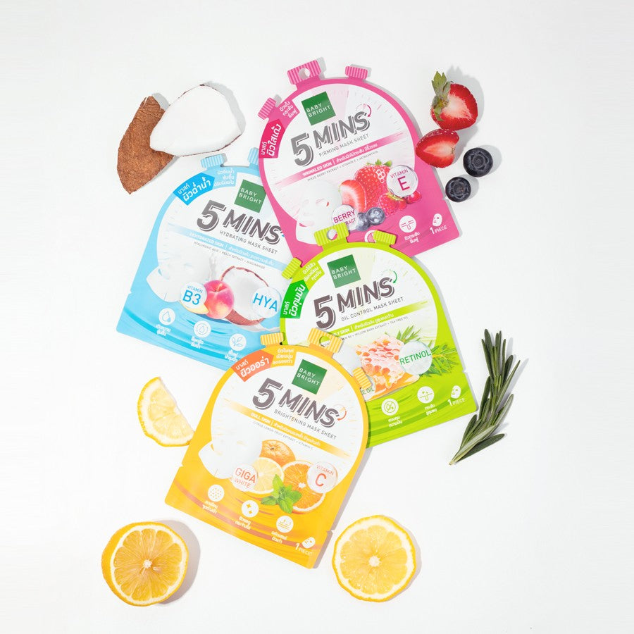 Baby Bright 5 Mins Hydrating Mask Sheet - 5分鐘保濕面膜 18g - Rosy Aura