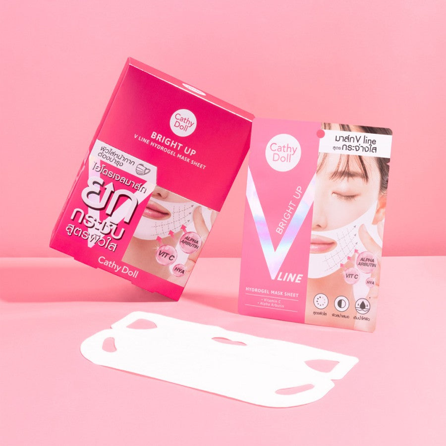 Cathy Doll Bright Up V Line Hydrogel Mask Sheet - 亮白V臉水凝膠面膜 18g - Rosy Aura