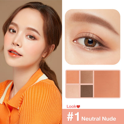 Cute Press Eye & Cheek Mini Palette - 迷你眼影胭脂盤 - Rosy Aura