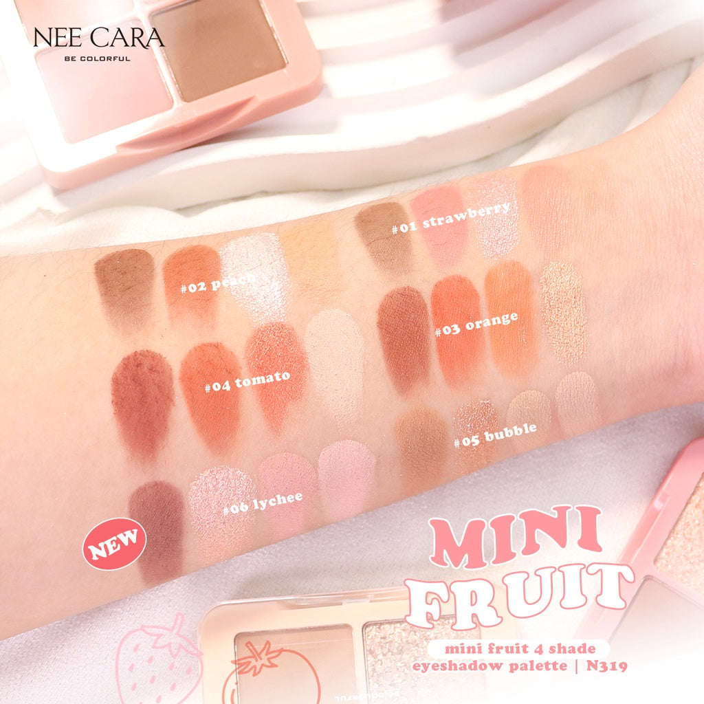 Nee Cara Eyeshadow Mini Palette - 迷你四色眼影盤 - Rosy Aura