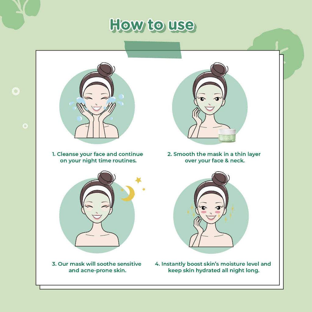 Cute Press Calming Cica Sleeping Mask - 鎮靜積雪草睡眠面膜 10g - Rosy Aura