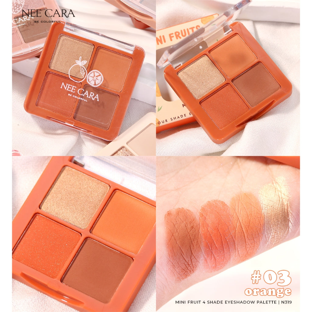 Nee Cara Eyeshadow Mini Palette - 迷你四色眼影盤 - Rosy Aura