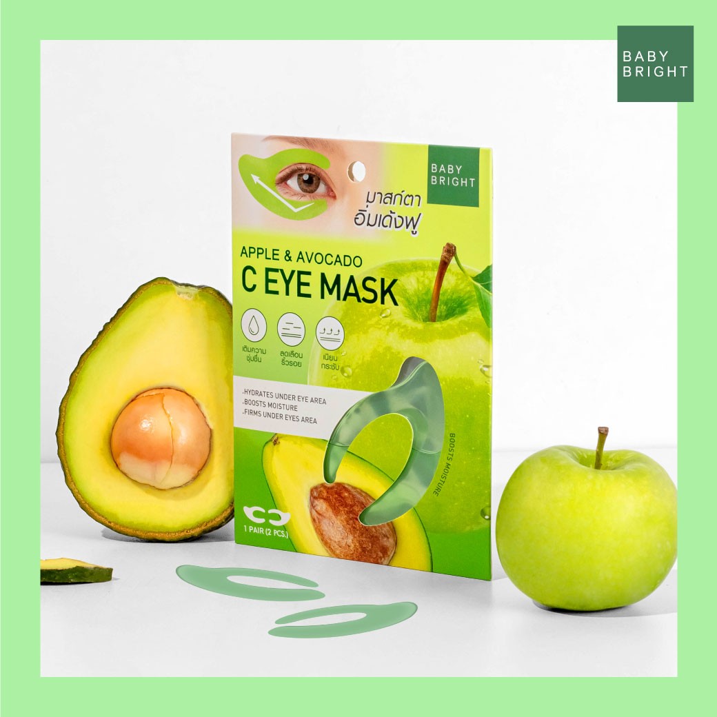 Baby Bright Apple & Avocado C Eye Mask - 蘋果&牛油果C形眼膜 7g - Rosy Aura